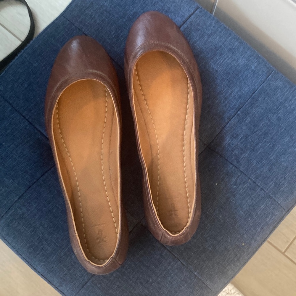 Frye Carson brown Leather Ballet Flats women’s size 9.5